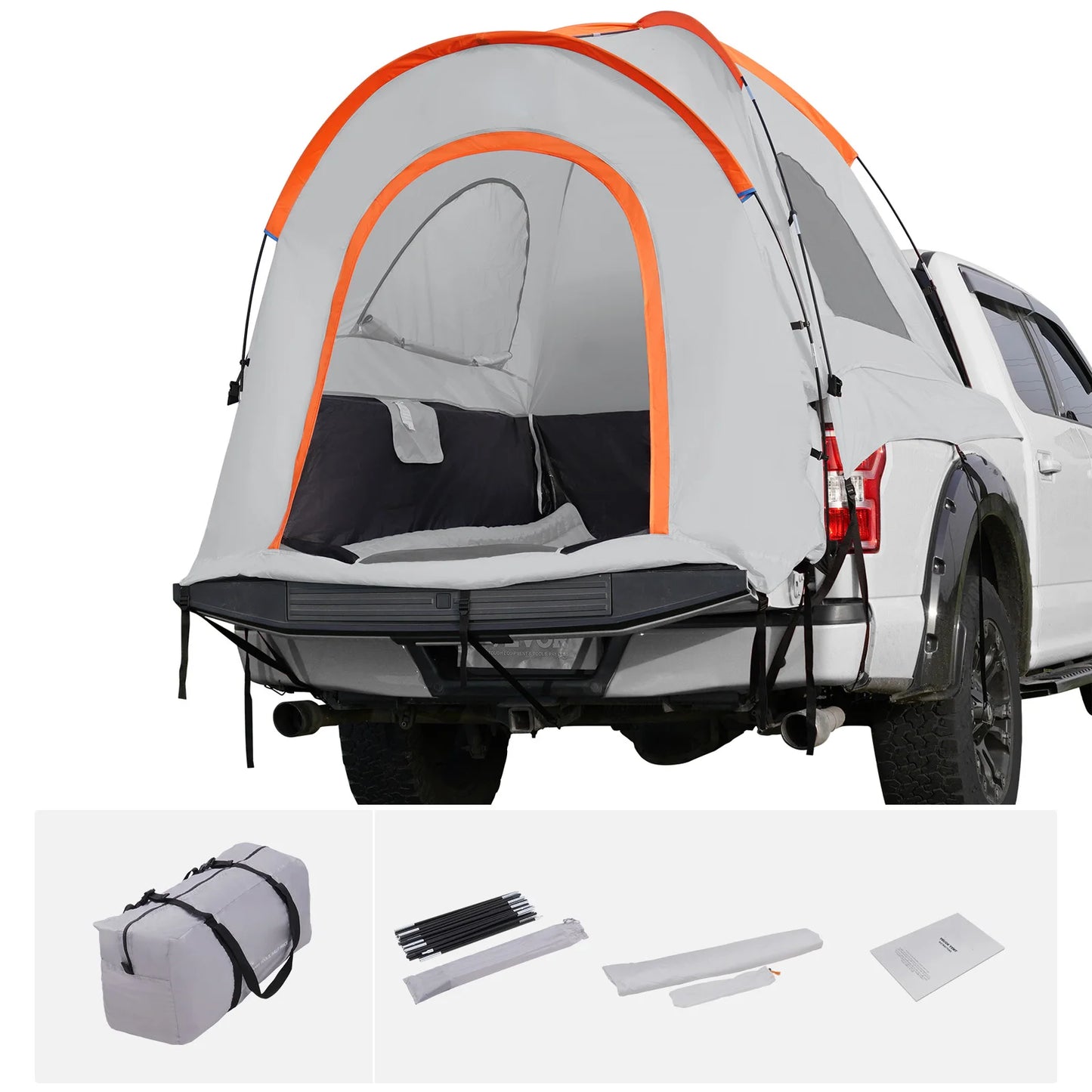 VEVOR SUV Camping Tent8'-8'SUV Tent Attachment for Camping  PU2000mm Double Layer Truck Tent Rear Tent for Van Hatch Tailgate