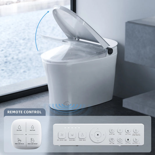 AQUATIZ G109-1Max Intelligent Smart Toilet with Bidet Built-in, ADA Height, Auto Open/Close, Dual Control & LED Display