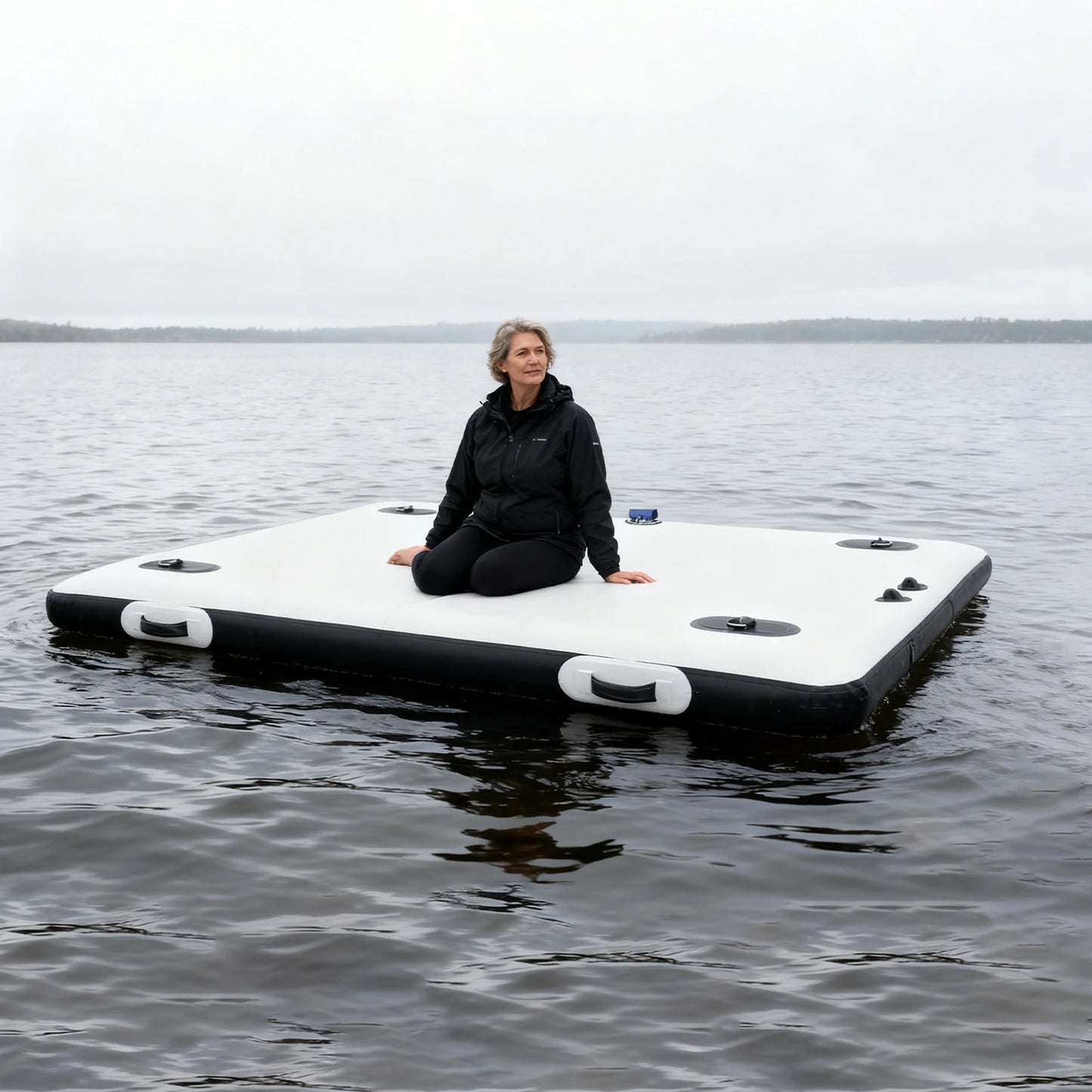 Fishing Boat for Sale, Inflatable Boat, Inflatable Floating Platform for Lake/Swimming Pool, Portable Inflatable Fishing Boat, PVC, Stainless Steel, Nylon Angling Boat, 400kg Max. Load-bearing Capacity for Leisure Craft, Phot