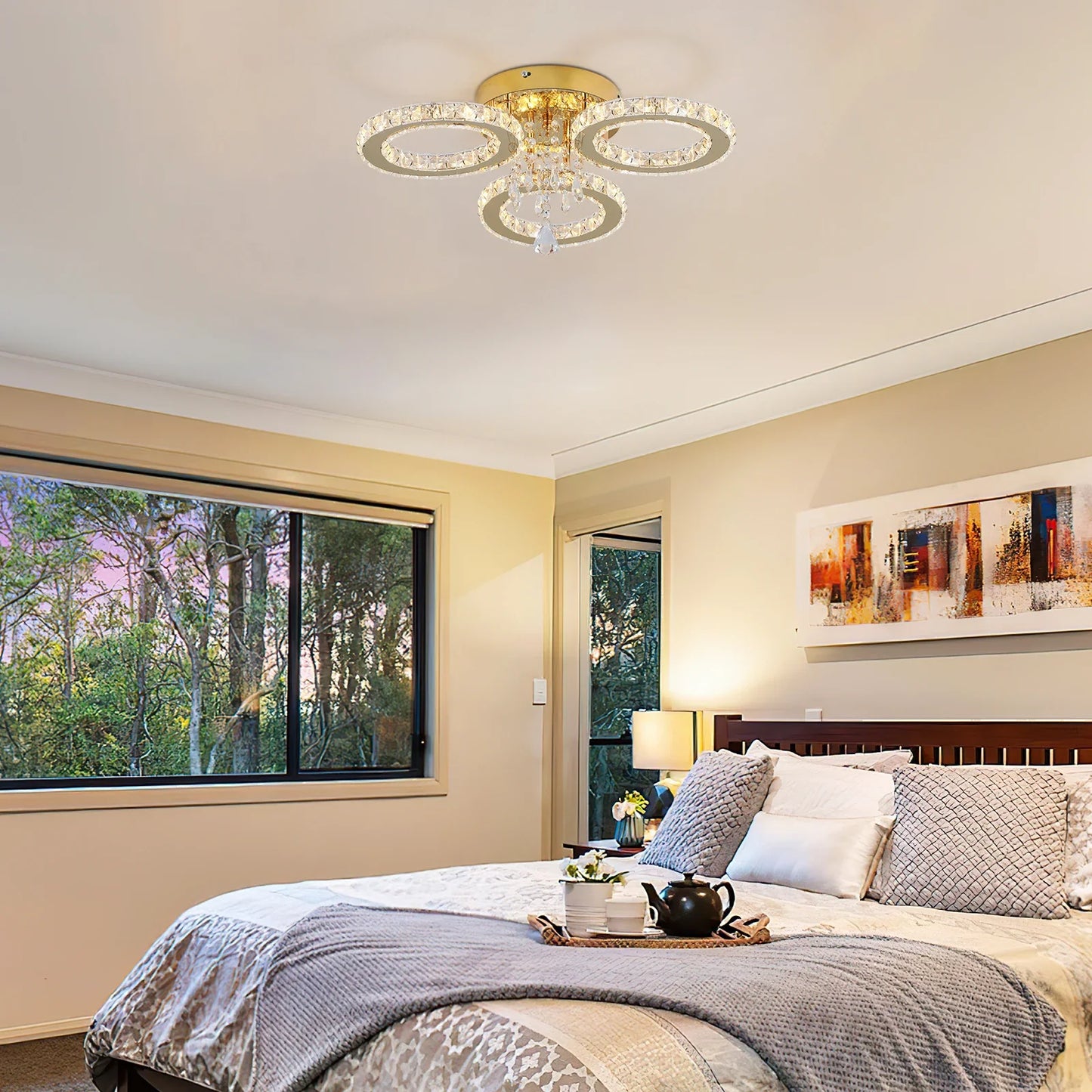 LED Crystal Chandelier Ceiling Light