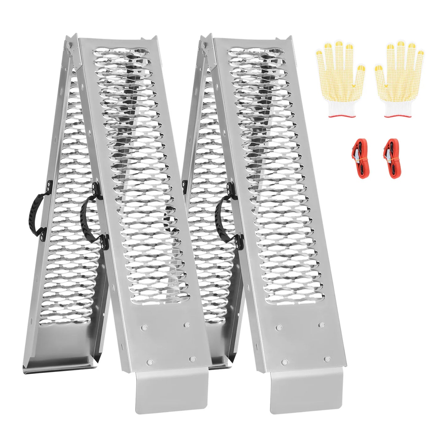 SucceBuy 1000lbs Steel Ramps 2Pcs Ramps with Wider Ramp Surface Universal Stable Loading Ramp with Handles Fit for ATV UTV Motor