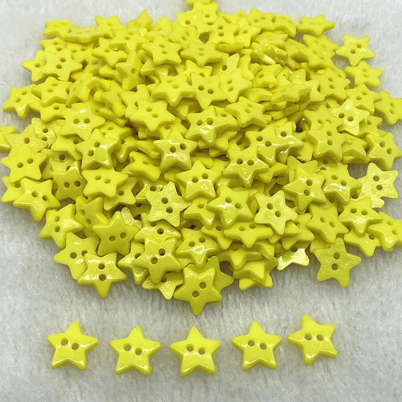 New 12mm-15mm-20mm Colours Five- Pointed Star with Two Eye Buttons  Resin Sewing Buttons Diy Scrapbooking Multicolour