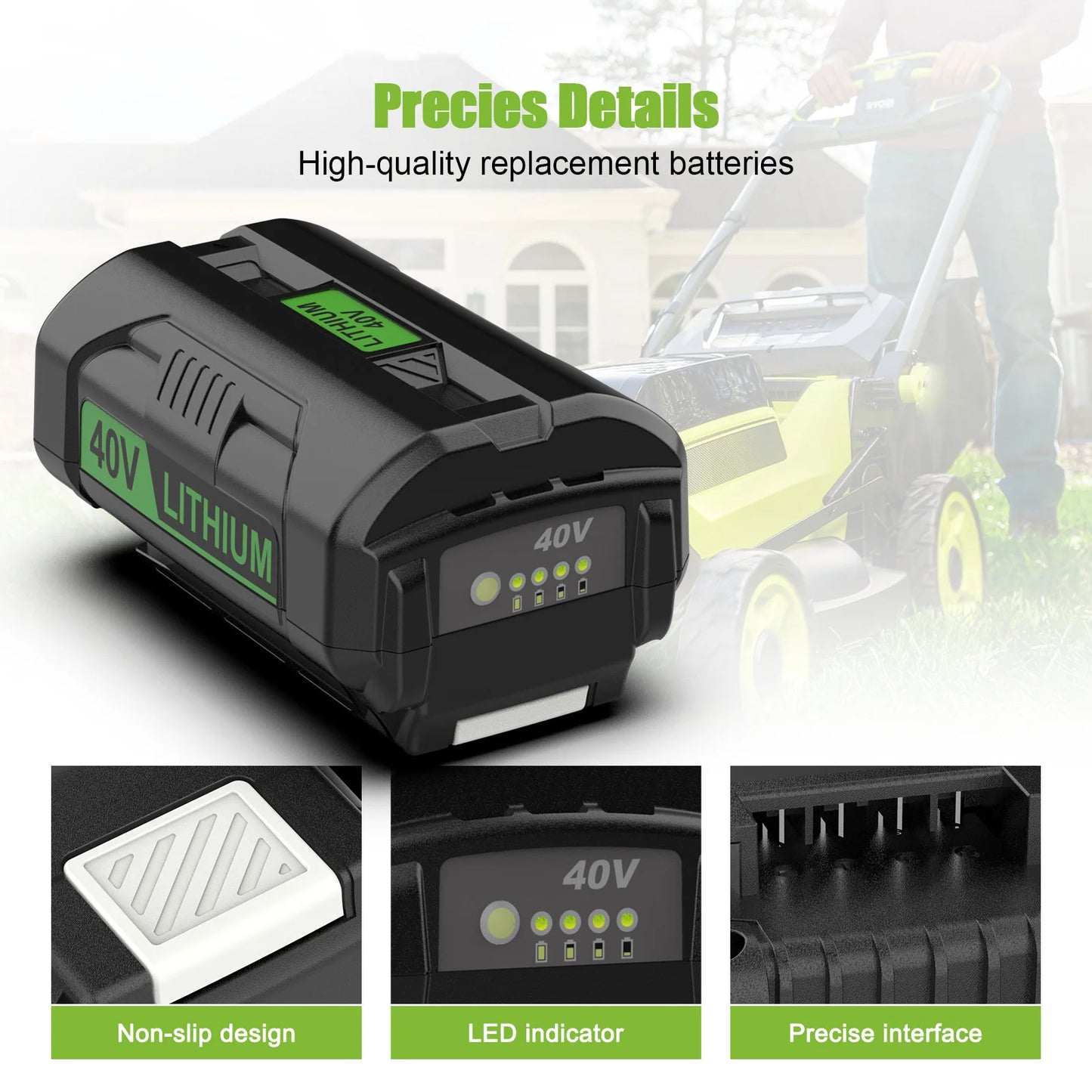 OP401 For Ryobi 40V Battery Charger with 6000mAh Rechargeable Battery Compatible For Ryobi Charger Kit OP4050A OP4040 OP4030