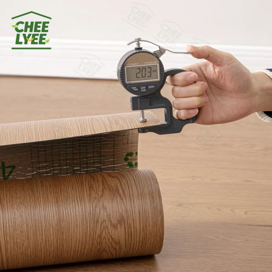 2 Rolls Self-Adhesive Wall and Floor Sticker Peel and Stick 15.75x118.11inch Wood Grain and Marble Design Wallpaper Sticker