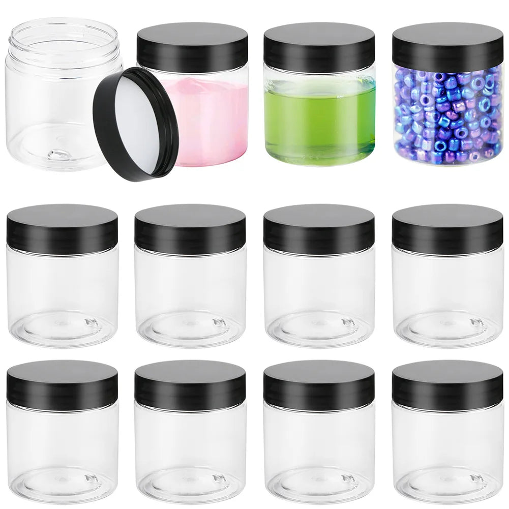 12PCS Sealed Storage Box Transparent Kitchen Food Grain Organizer Storage Tank Plastic Large capacity Moisture-proof Sealed Jars