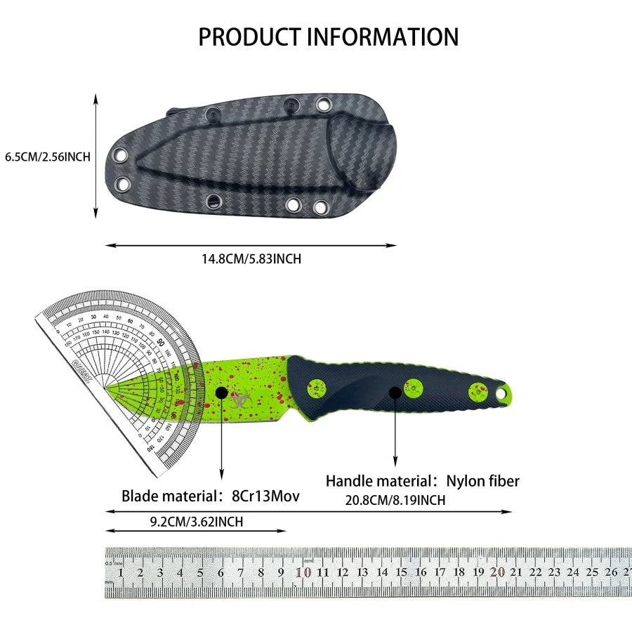 High-hardness Fixed Blade 7Cr13Mov Steel Blade Nylon Fiber Handle Outdoor Camping Hiking EDC Cutting Fishing Tools Gift for Men