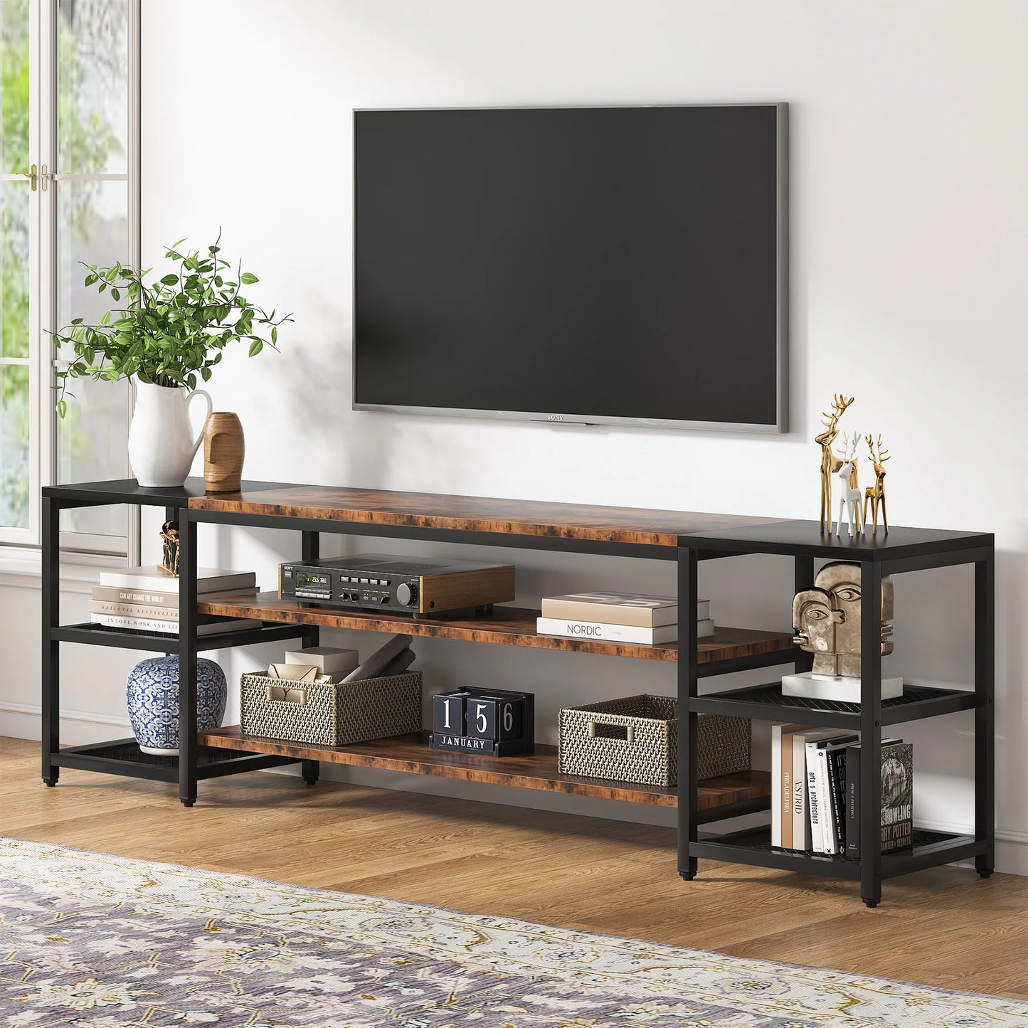 Tribesigns 78 Inch TV Stand for TVs up to 85 Inch, Media Entertainment Center Console Table, 3-Tier TV Console Table