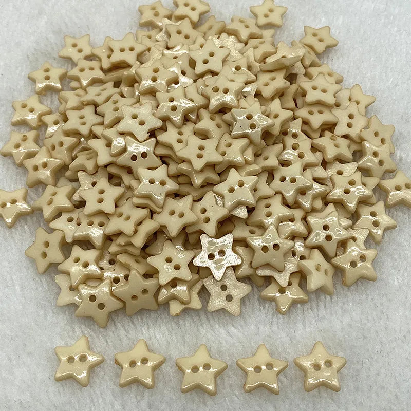 New 12mm-15mm-20mm Colours Five- Pointed Star with Two Eye Buttons  Resin Sewing Buttons Diy Scrapbooking Multicolour