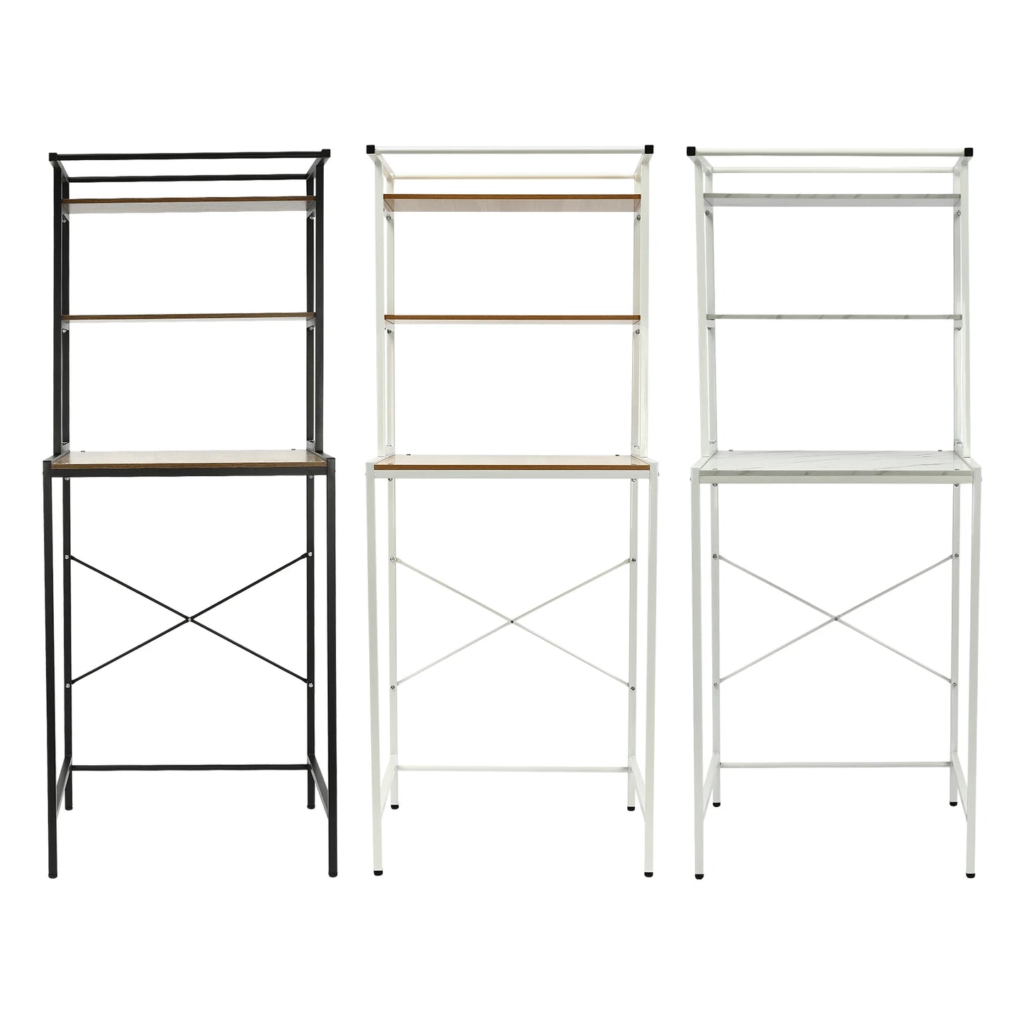 3 Tiers Washing Machine Shelving,  Washer and Dryer Standing Storage Rack Bathroom Organizer Shelf for Laundry Rooms, Balconies