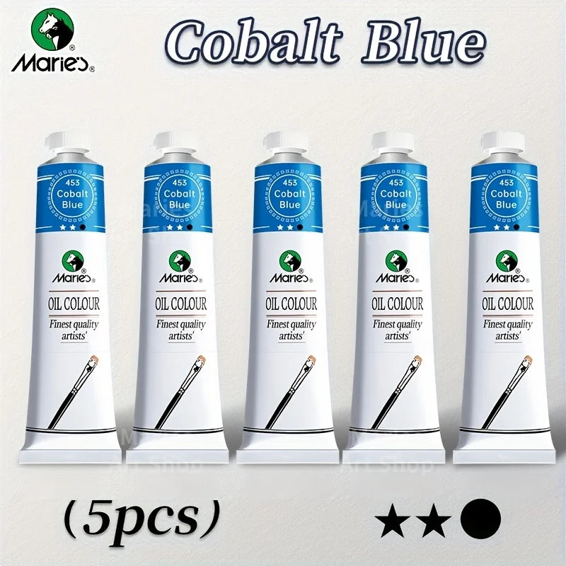 5pcs Marie's Oil Paints Set, 50ml(1.7fl. oz) x 5, Vibrant Colors, Professional  Art Supplies for Artists, Adults & Beginners