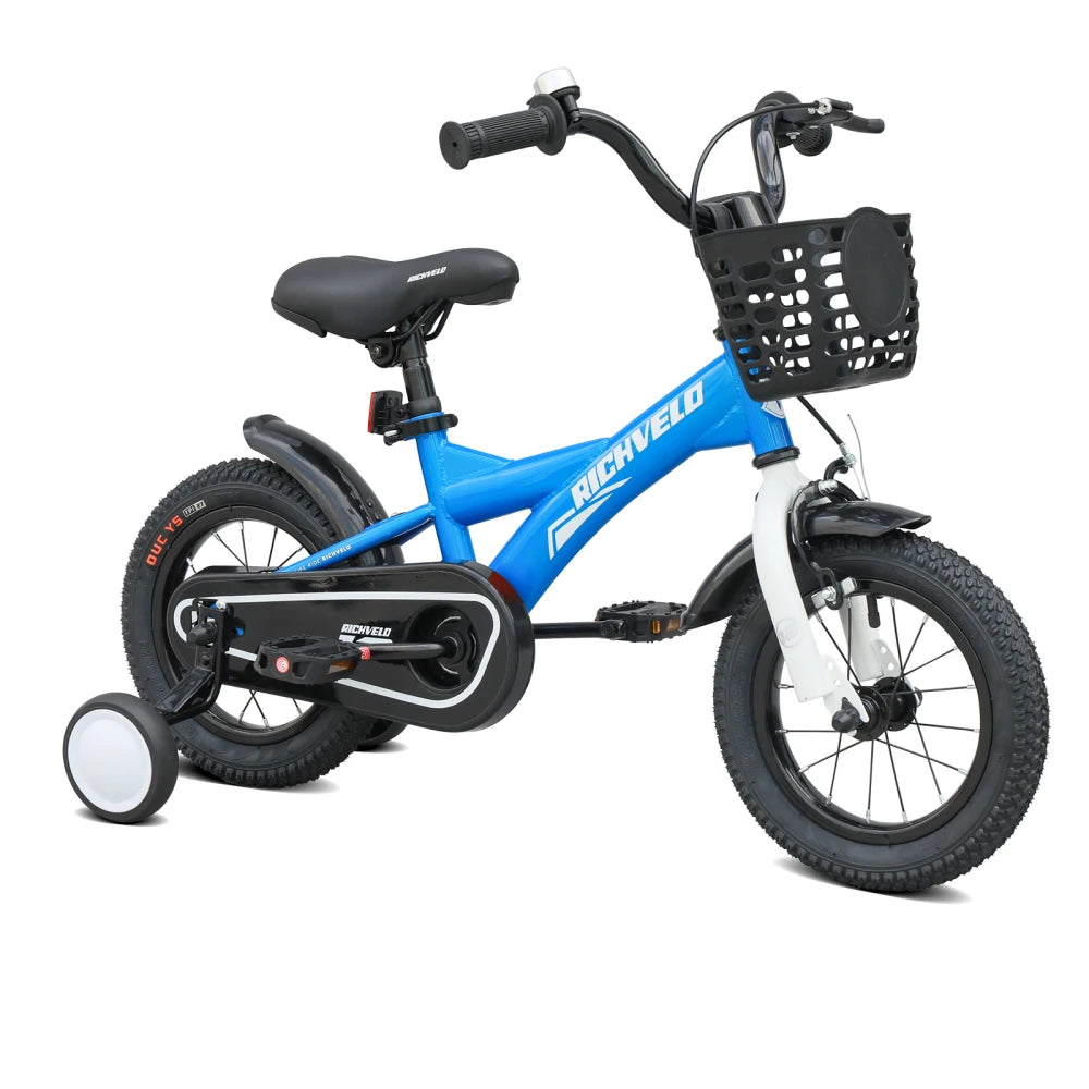Kids Bike for Girls 12 14 16 Inch with Training Wheels, Adjustable Seat, Front Basket, Doll Seat & Colorful Streamers, Toddler Bicycle for 2-7 Years Old, Red Kids' Bikes for Birthday Gift