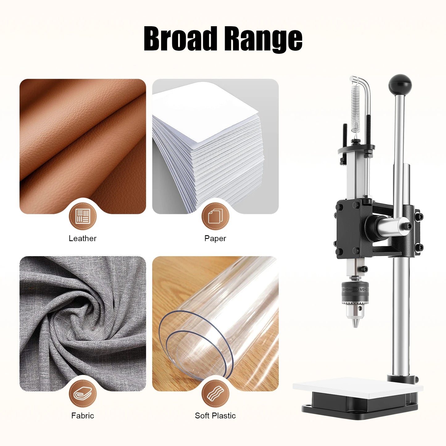 Manual Press Puncher Leather Craft Imprinting Machine Leather Craftsmen Tool for Punching, Pronging, and Stamping Processes