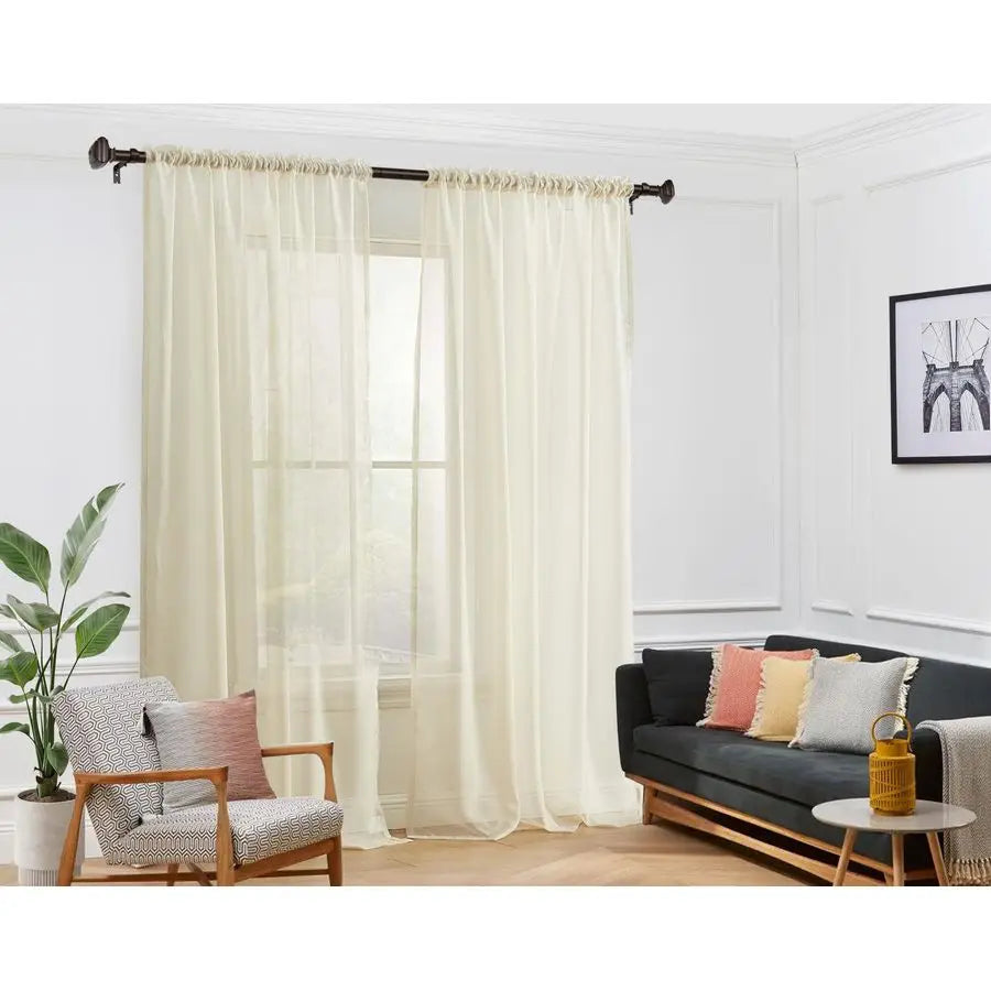 Pack Adjustable Curtain Rods for Windows, 7 8 Inch Bronze Curtain Poles 32 to 58 Inch with Brackets, Splicing Decorative Drapery