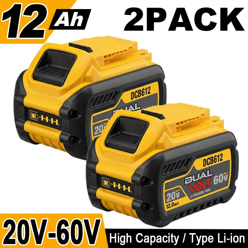 1/2/4PACK 12.0Ah Batteries For DEWALT FLEXVOLT 20V 60V MAX Lithium Ion Battery DCB609 DCB606 DCB612 Fit Compatible With Dewalt