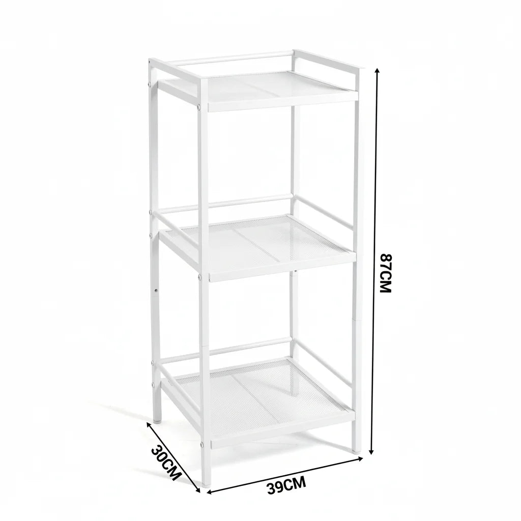 Bathroom Storage Shelving Unit Carbon Steel Display Plant Stand, Corner Rack Shelving for Laundry Bathroom Kitchen Organization