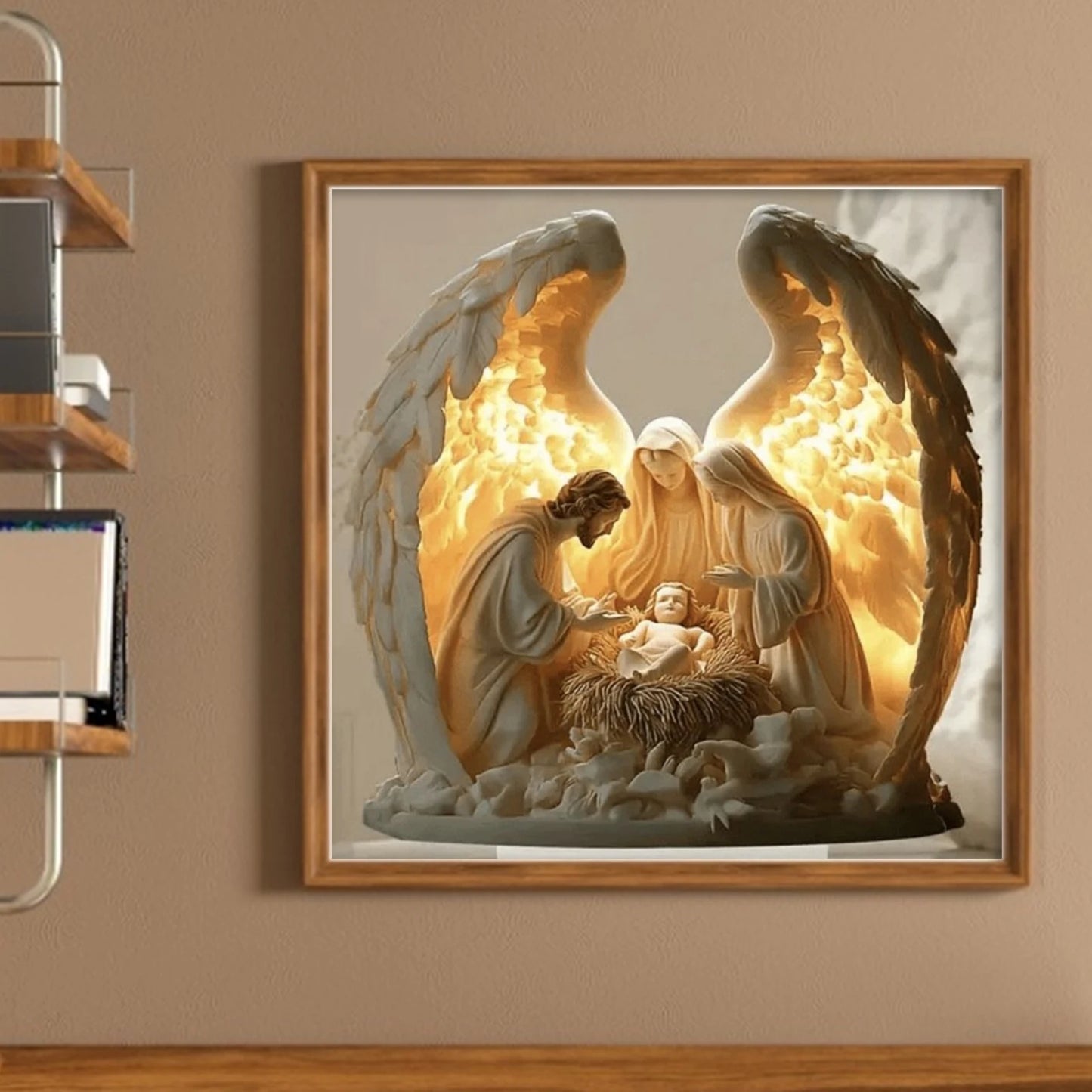 Jesus Full 14CT DIY Counted Cross Stitch Kits for Beginners Adults Home Decor Embroidery Needlepoint Starter Kits 15.60x15.60in