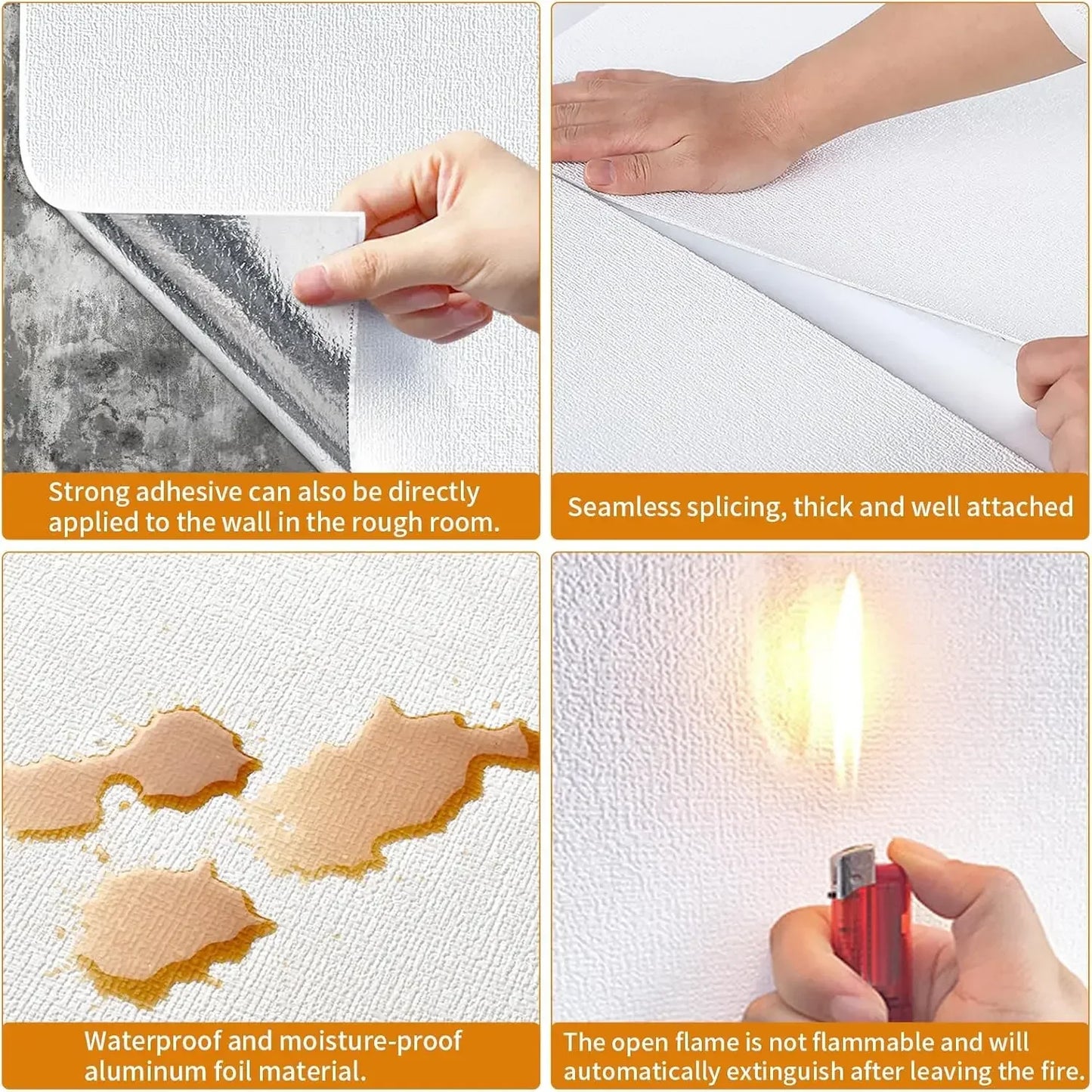 50cmX2.8/10m Linen 3D Foam Wallpaper Self-adhesive PVC Solid Color Thickened Waterproof Background Wall Renovation Wall Stickers