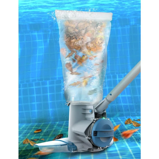 Rechargeable Heavy Duty Pool Leaf Vacuum, 62GPM Powerful Suction, Standard and Fine Oversized Filter Bags, Commercial Pow