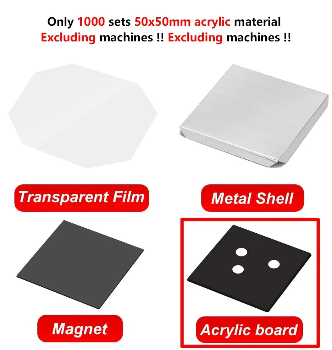 2*2" 2.5x2.5" Fridge Magnet Button Making Machine 50*50mm Square Refrigerator Magnets Maker Materials Set Pin Maker DIY Buttons