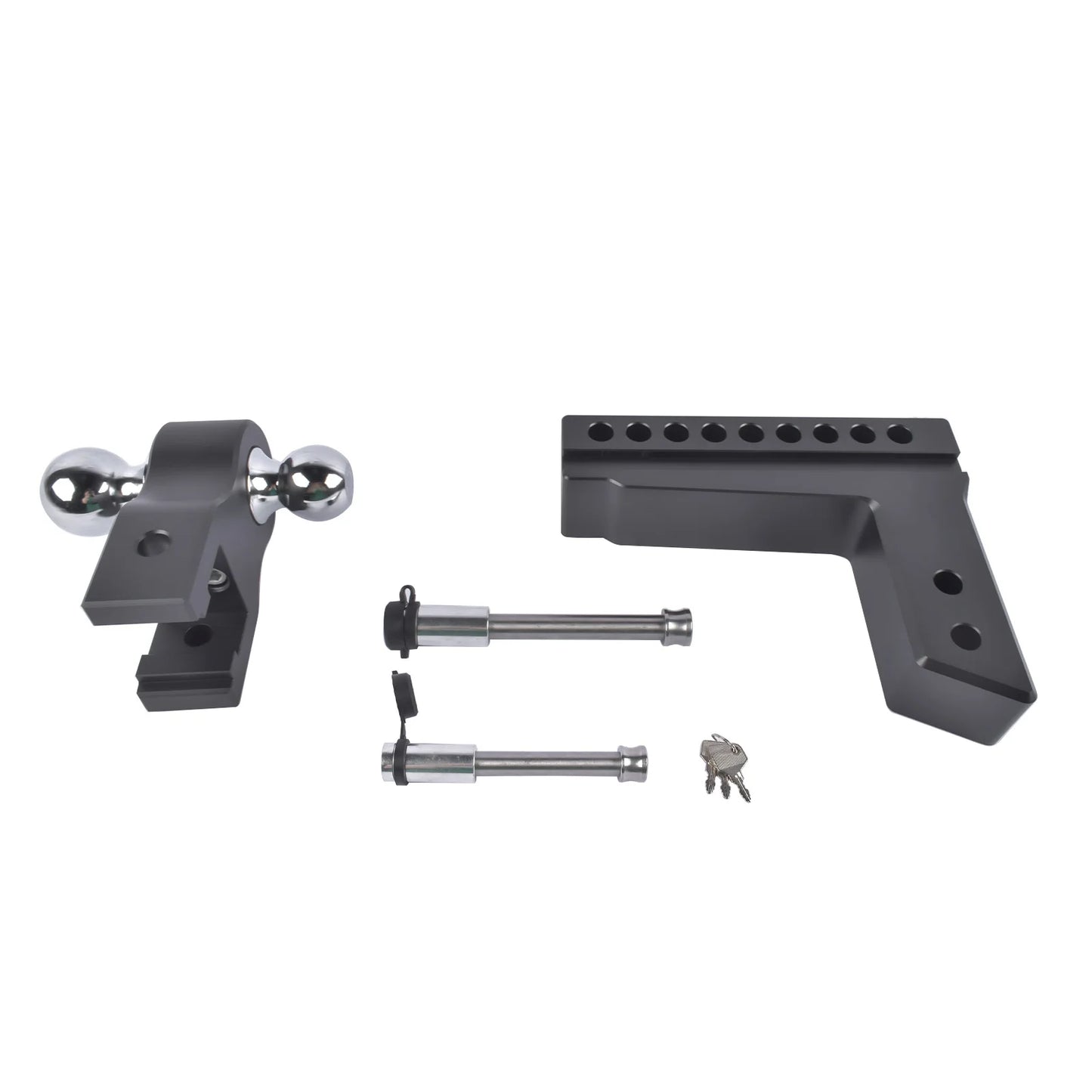 AP03 Adjustable Trailer Hitch Fits 2.5" Receiver | 8" Drop/Rise Heavy Duty Aluminum