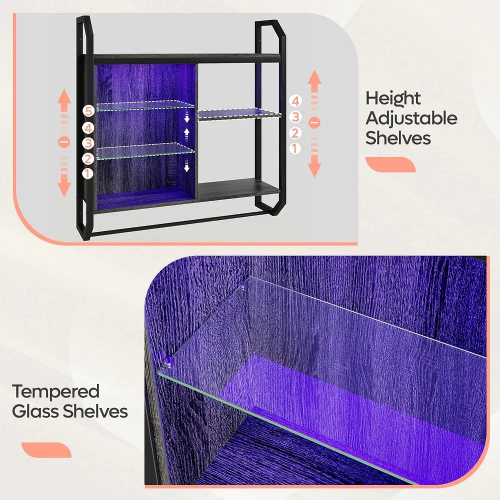 34" LED Wall Mounted Floating Shelf