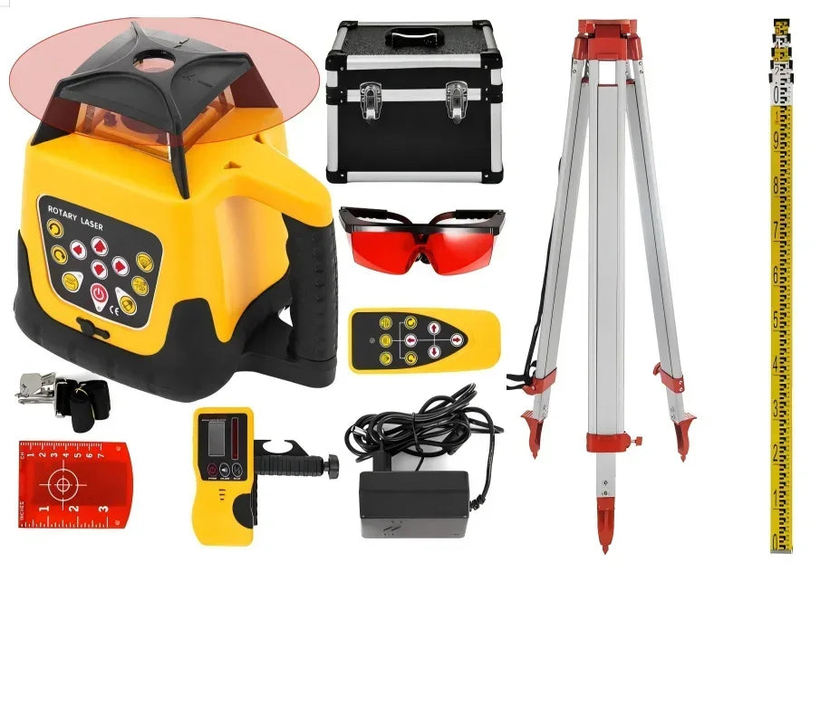 SIHAO 360 Rotary Laser Level Green/Red Beam Kit, Self-Leveling Range 250/500M,Vertical Horizontal Scanning Measurement Tools