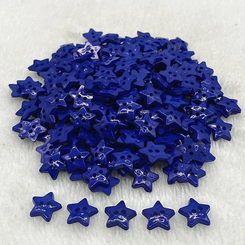 New 12mm-15mm-20mm Colours Five- Pointed Star with Two Eye Buttons  Resin Sewing Buttons Diy Scrapbooking Multicolour