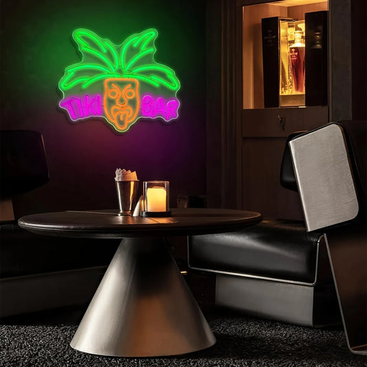 Tiki Bar Neon Light Sign Acrylic Dimmable LED Neon Sign 16"x13" Beer Bar Pub Club Restaurant Wall Deocr Artwork Gift Signs