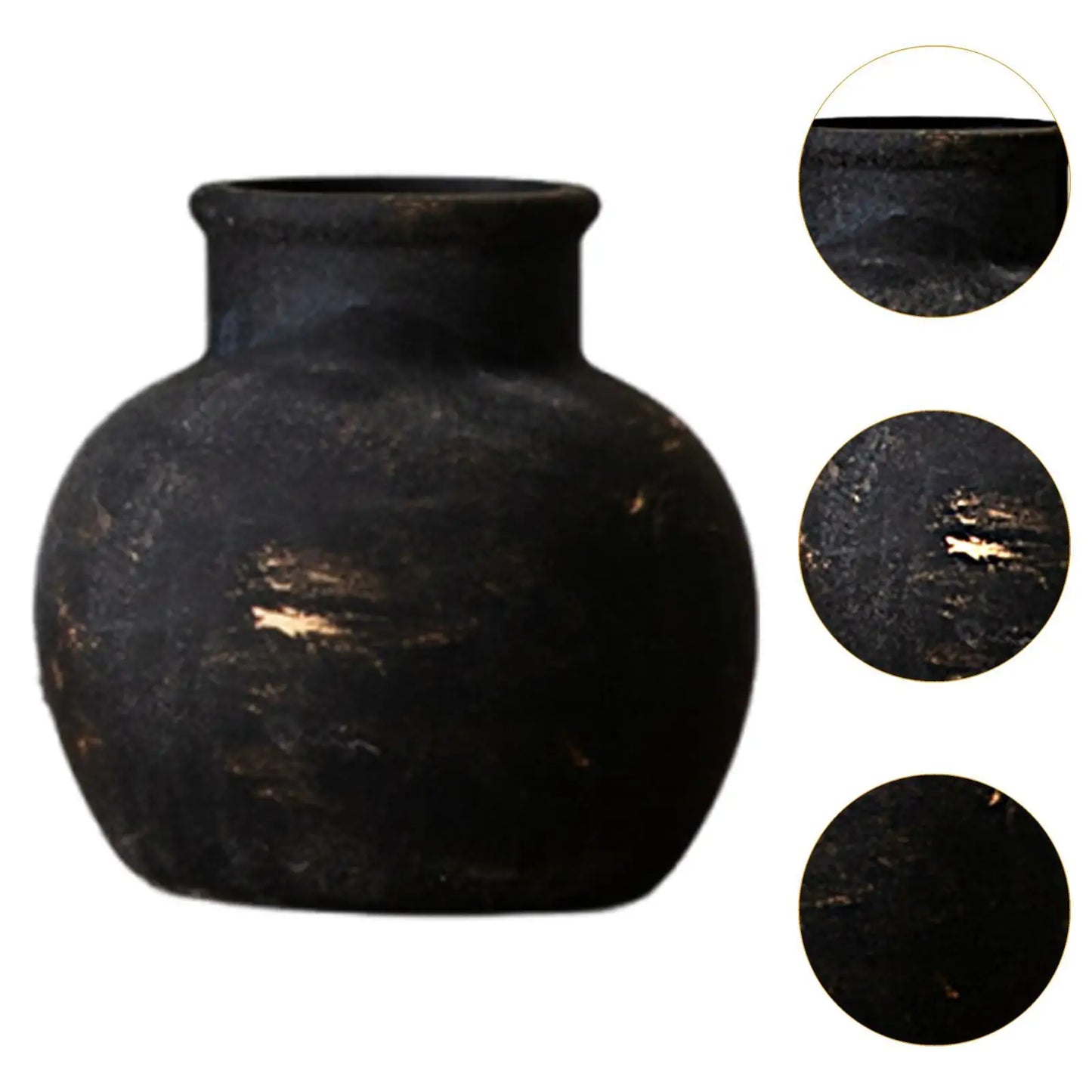 Rustic Ceramic Vase Decorative Wabi Sabi Vase Desktop Farmhouse Flower Vase for Fireplace Housewarming Living Room Office Party