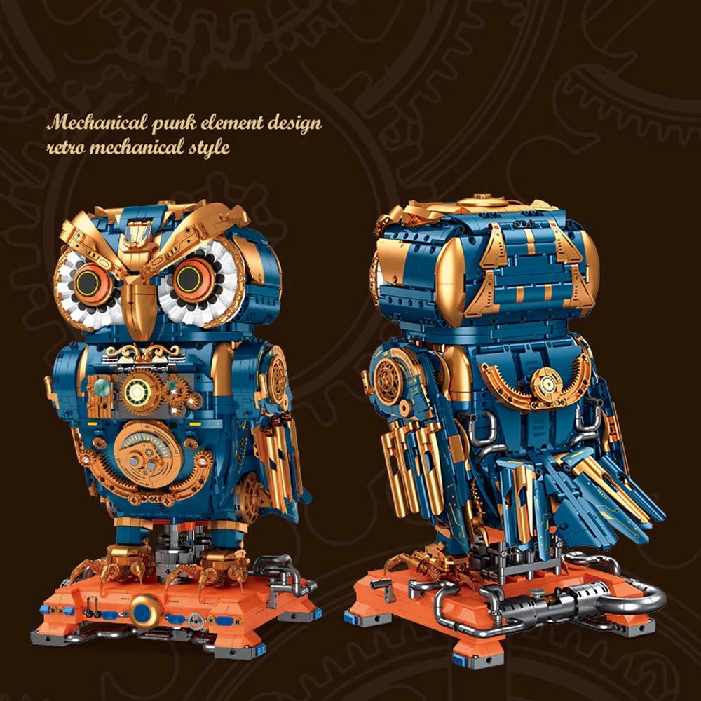 Mechanical Steampunk Owl Building Bricks - 3210PCS Intricate Gear Design Owl Model Kit for Adults Kids Display & Collection Toy
