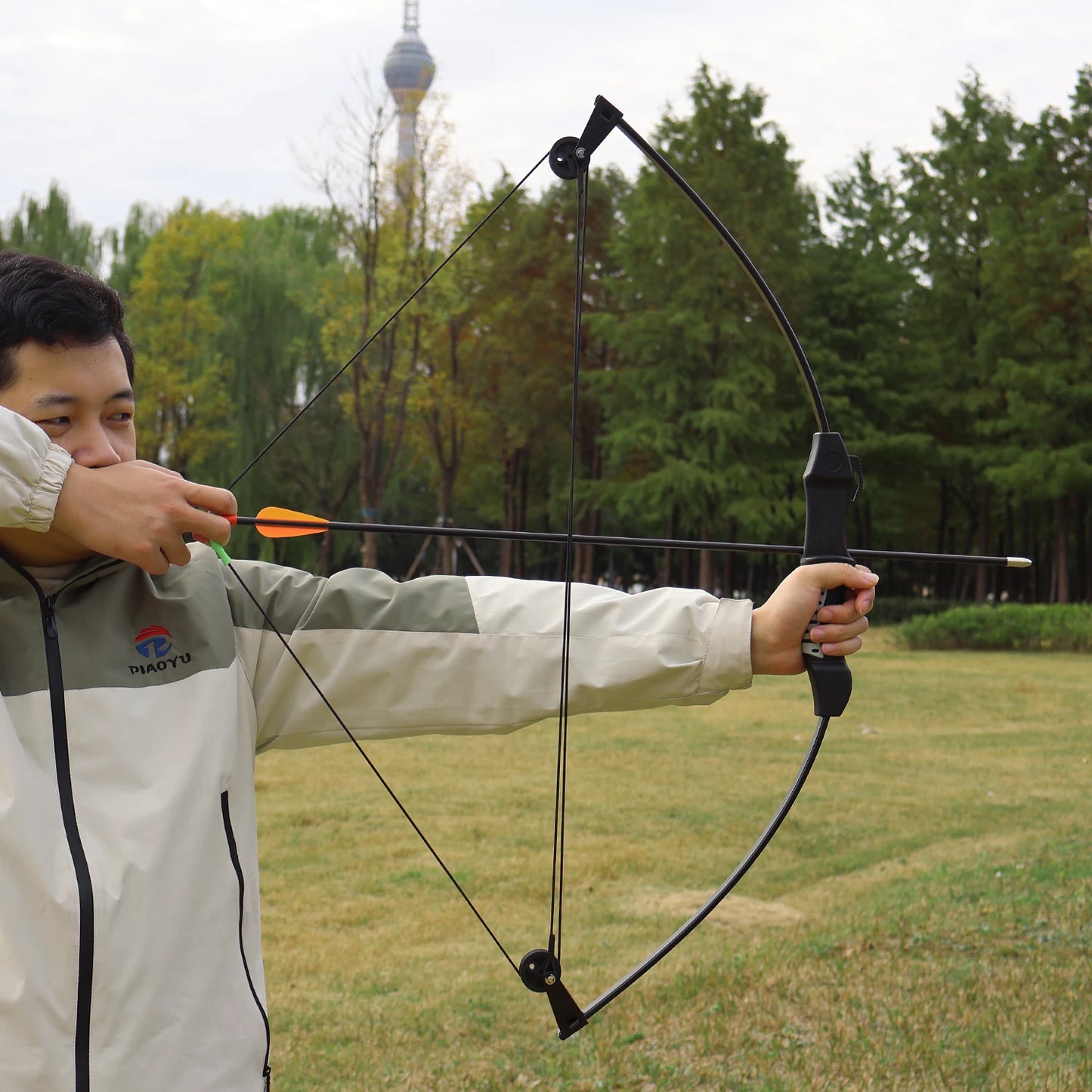 Beginner Shooting Training Pulley Bow, Youth Shooting Archery, Outdoor Entertainment Competitive Game, Detachable Pulley Bow.