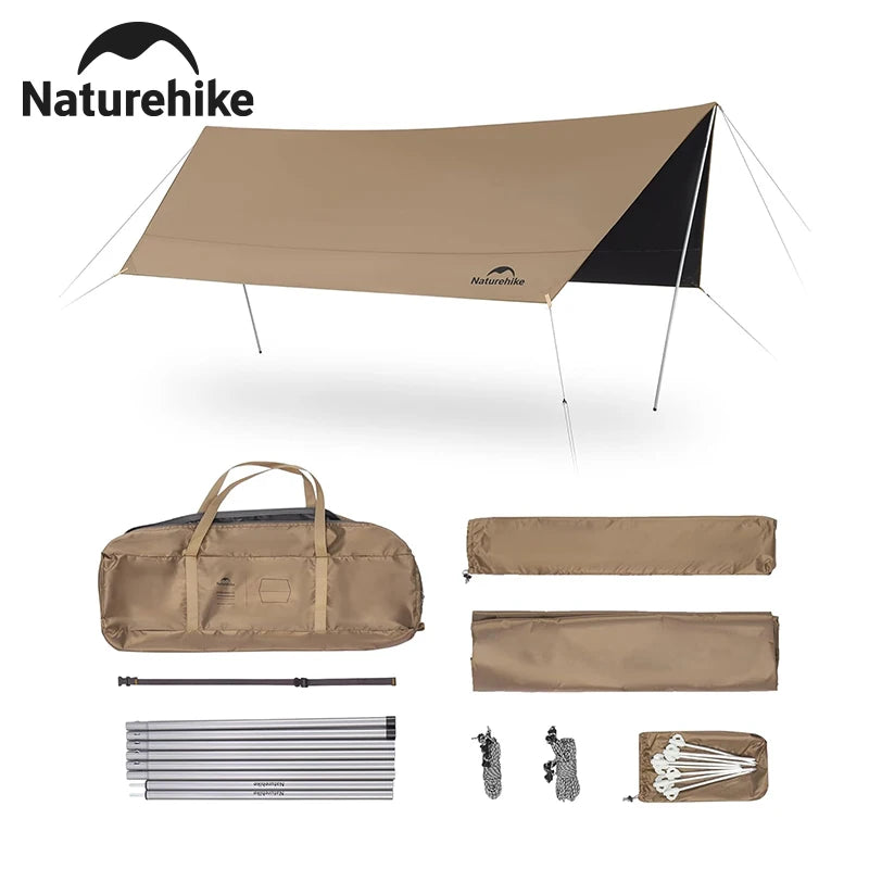Naturehike Large Camping Waterproof Canopy Camping Sun Shelter Summer Anti-UV UPF2000+ Family Ourdoor Park Beach Tent Tarp