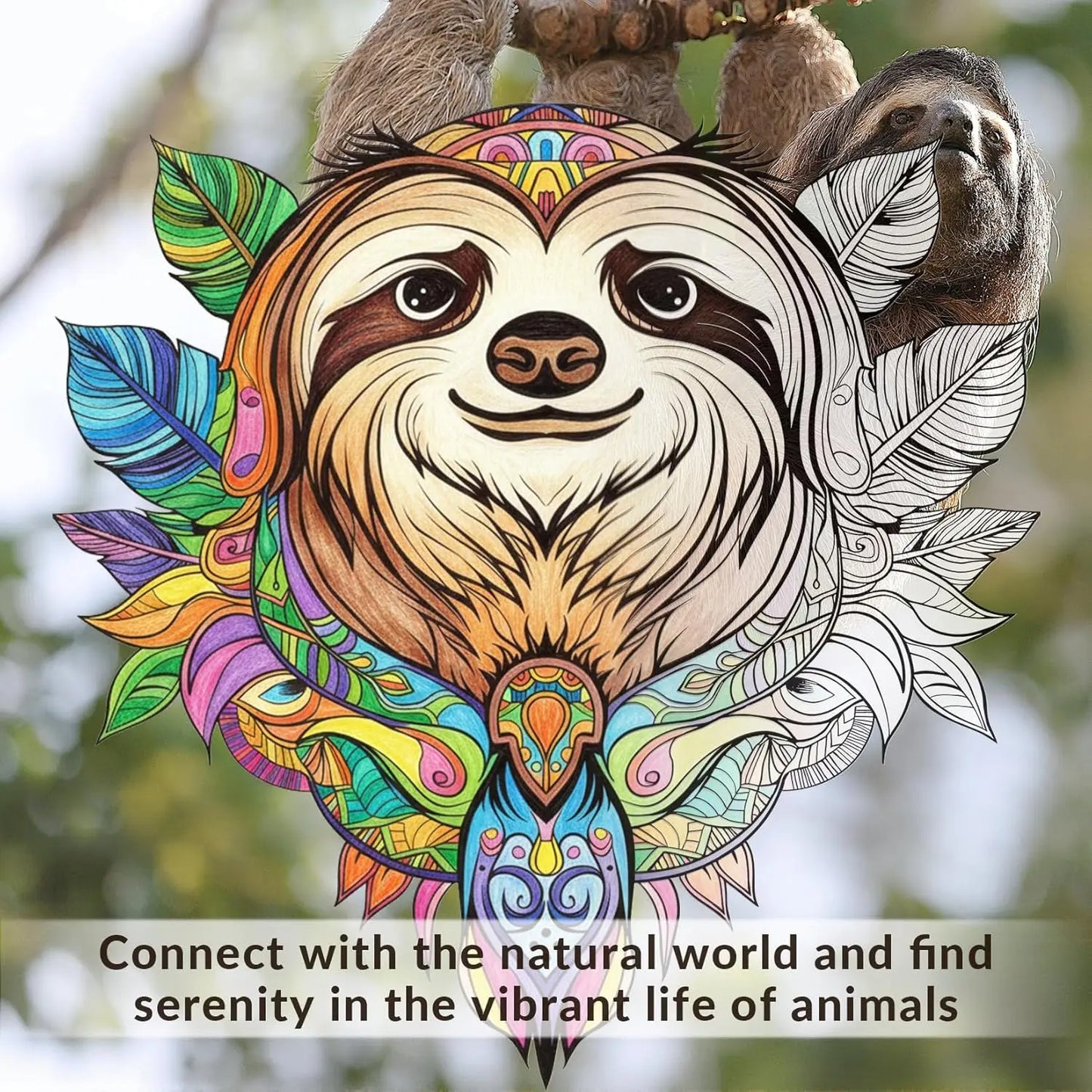 Adult Coloring Book with Mandala Animal Designs - 32 Single-Sided Pages, Spiral Bound for Easy Drawing and Framing, Stress