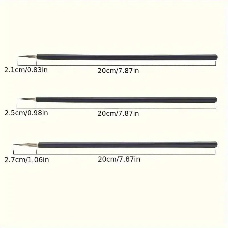 6pcs/lot Chinese Calligraphy Brush ceramics Hook Line Fine Paint Brush Pen Weasel Mouse Whisker Stone Badger Hair Paint Brush