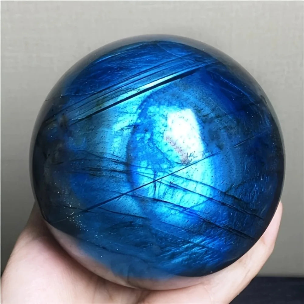 8.5-9CM  Labradorite Ball Sphere  Crafts  Agate  Crystal Jem Stone  Mineral Specimen Wiccan Decor Crystals and Stones Healing