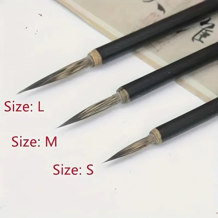 6pcs/lot Chinese Calligraphy Brush ceramics Hook Line Fine Paint Brush Pen Weasel Mouse Whisker Stone Badger Hair Paint Brush