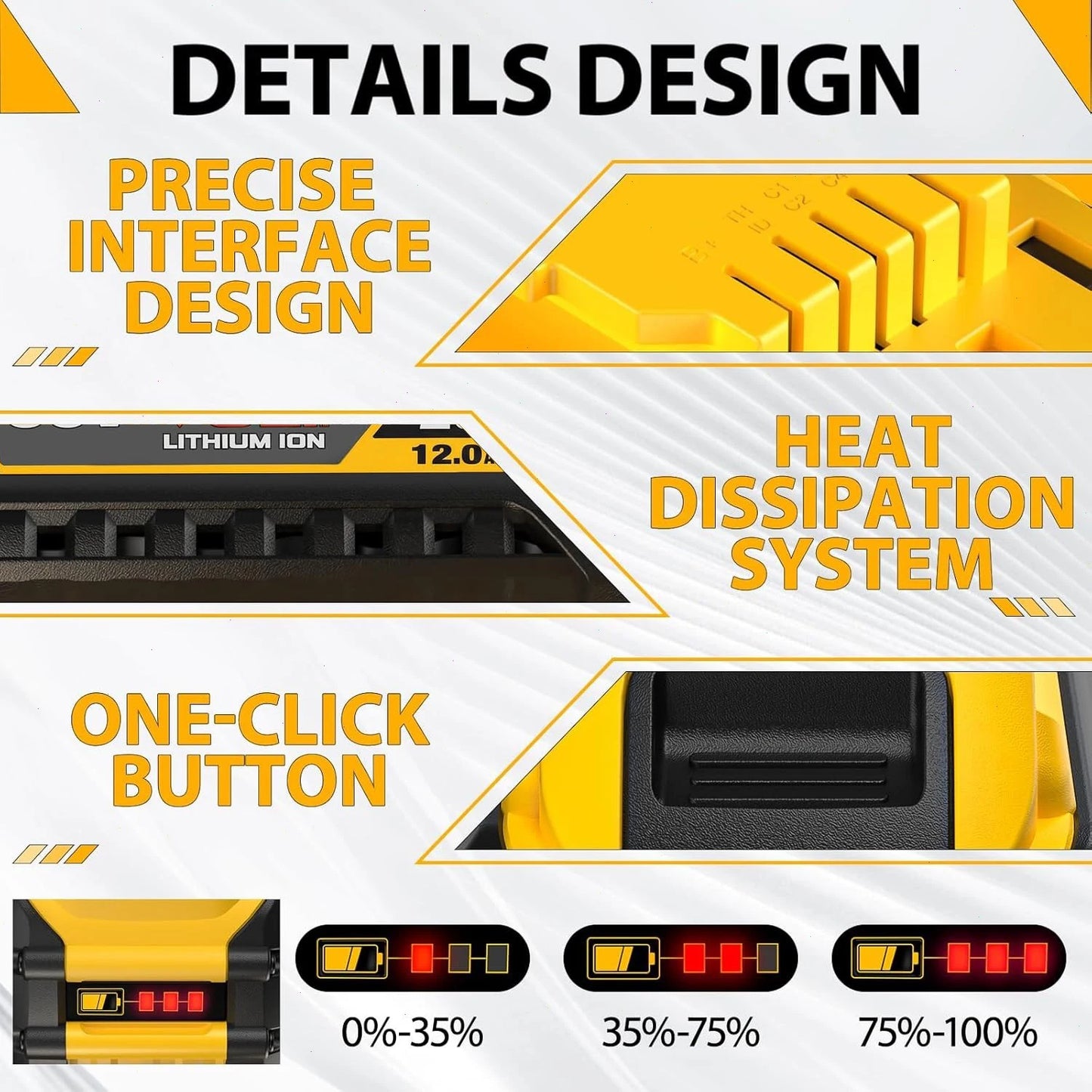 1/2/4PACK 12.0Ah Batteries For DEWALT FLEXVOLT 20V 60V MAX Lithium Ion Battery DCB609 DCB606 DCB612 Fit Compatible With Dewalt