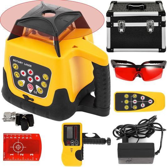 SIHAO 360 Rotary Laser Level Green/Red Beam Kit, Self-Leveling Range 250/500M,Vertical Horizontal Scanning Measurement Tools