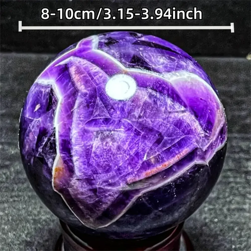 1pc Large Dream Amethyst Sphere Dream Purple Hand Carved Sphere Quartz Crystal Purple Ball Home Decor