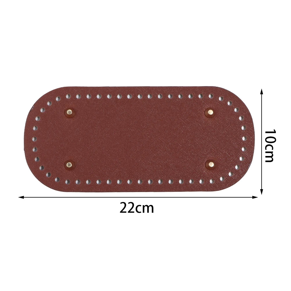 PU Leather Oval/Round Long Knitting Crochet Bags Bottom for DIY Weaving Supplies Home Decor Crochet Bag Bottom Accessories