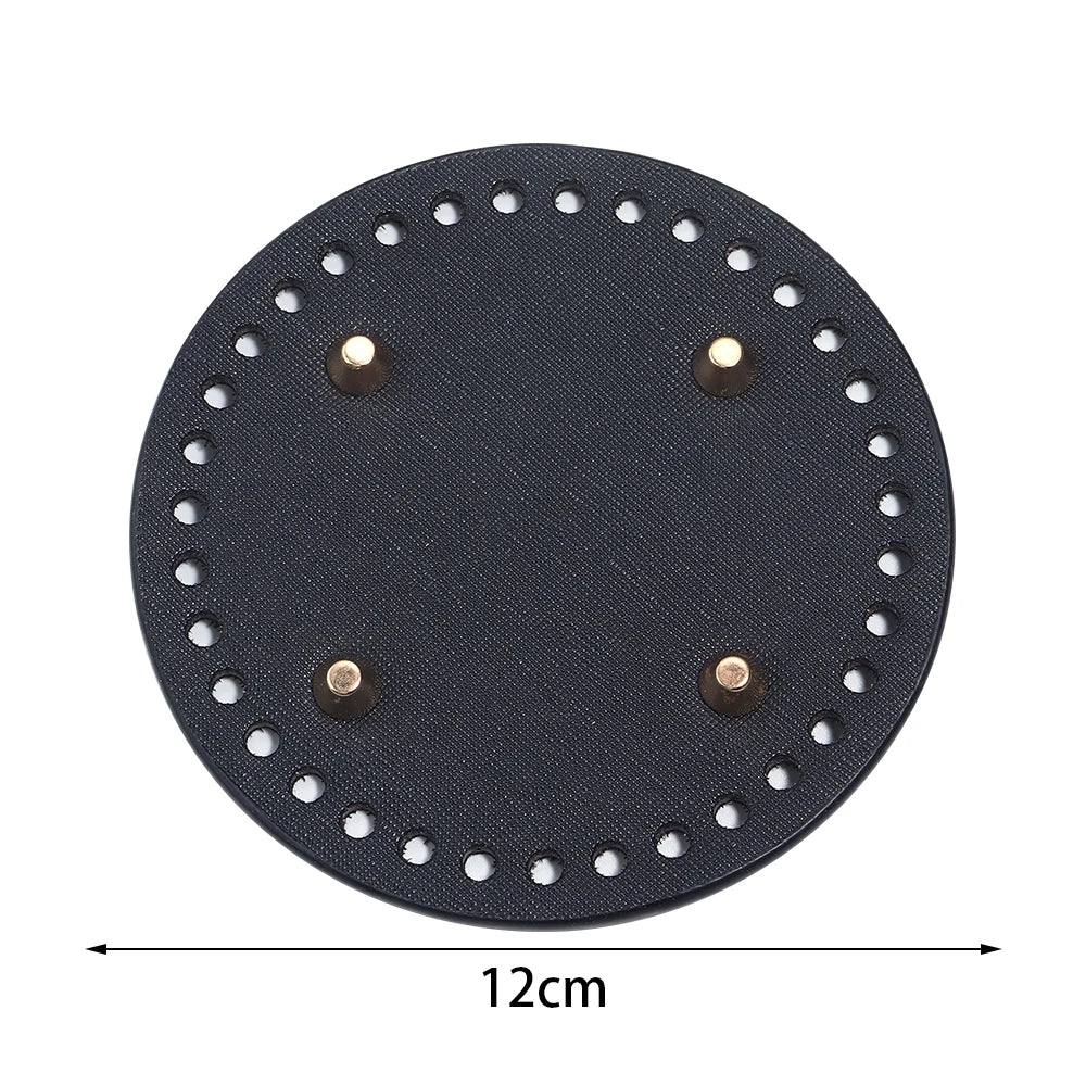 PU Leather Oval/Round Long Knitting Crochet Bags Bottom for DIY Weaving Supplies Home Decor Crochet Bag Bottom Accessories