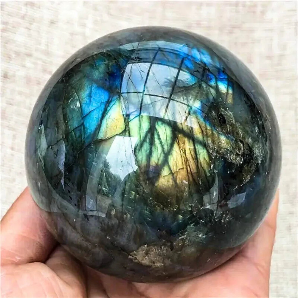 8.5-9CM  Labradorite Ball Sphere  Crafts  Agate  Crystal Jem Stone  Mineral Specimen Wiccan Decor Crystals and Stones Healing