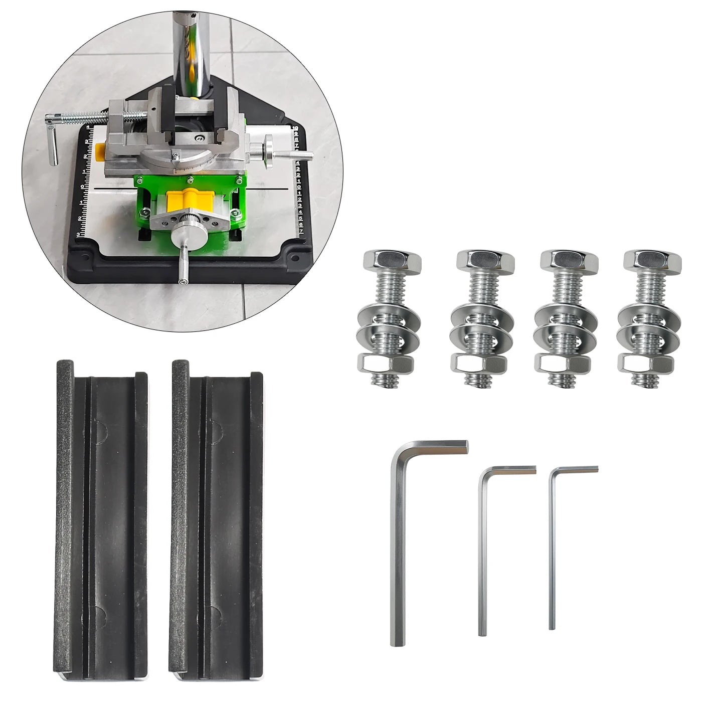Allsome 2 in 1 Milling Drilling Precision Vise Swivel Base Table Aluminium Alloy Compound Worktable
