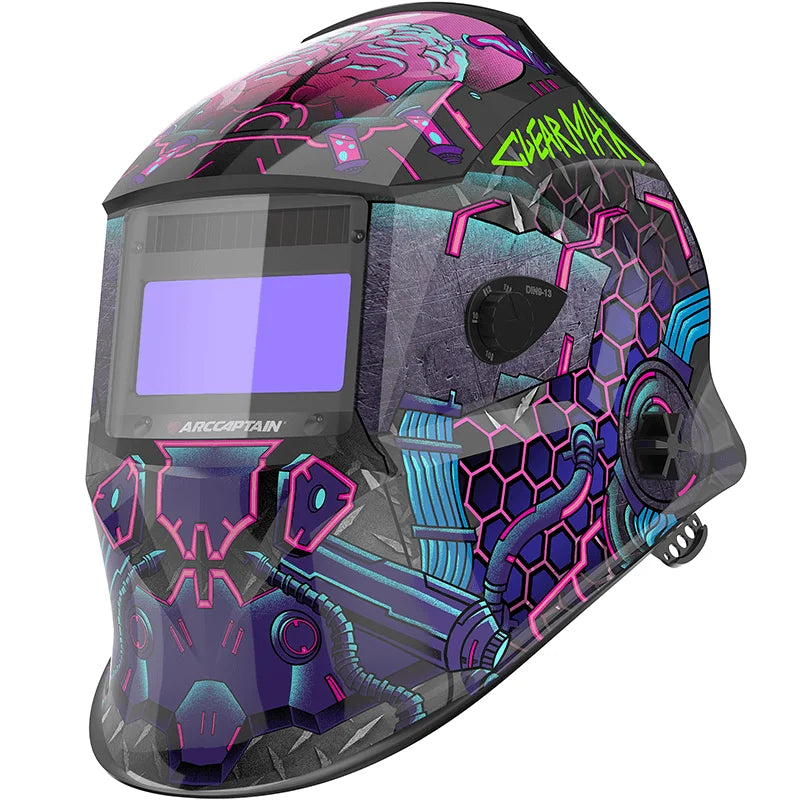 ARCCAPTAIN Auto Darkening Welding Helmet Nylon Welder Mask Large View True Color DIN4 1/1/1/1 Soldering Mask for TIG MIG MMA CUT