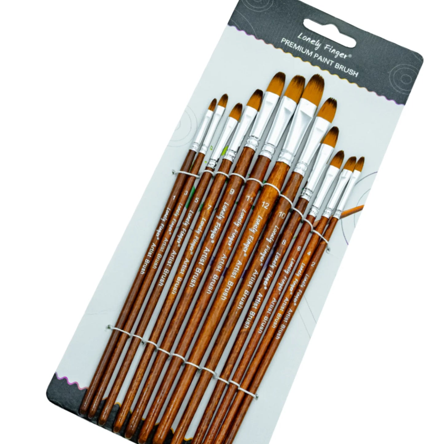 Premium 12-Piece Artist Paint Brush Set - Ultra-Durable Nylon Bristles for Acrylic, Watercolor, Oil & Body Painting