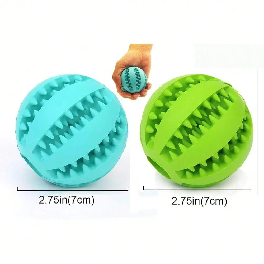2 Pack Dog Toy Ball Bite Resistant Teething Toys For Small Medium Large Dog And Puppy Cat, Dog Pet Food Treat Feeder Chew Tooth