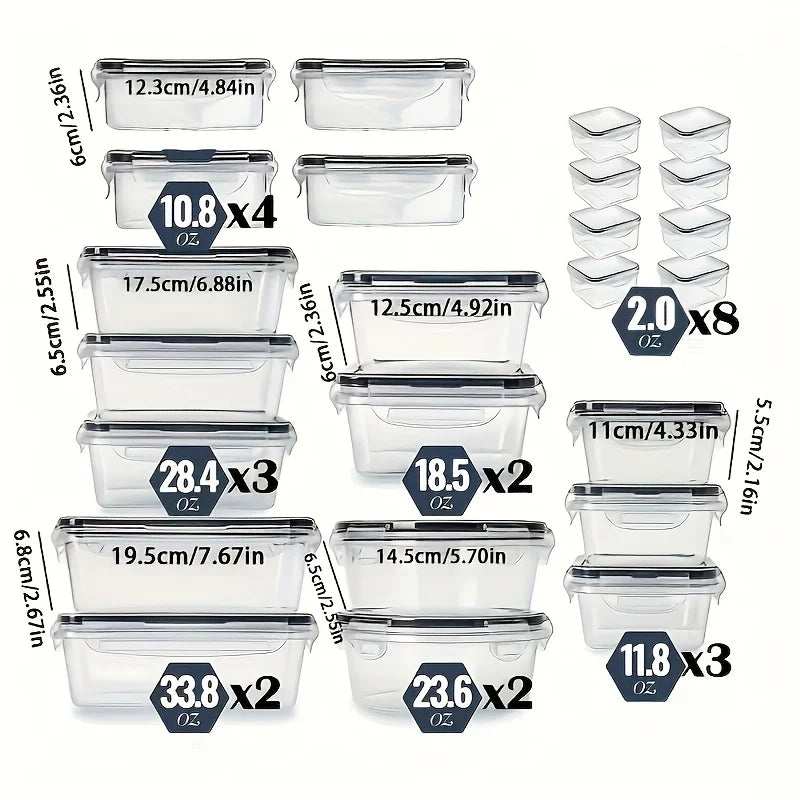 12pcs Food Storage Container Set With Easy-Snap Lids - Airtight Plastic Containers Christmas Gift For Pantry And Kitchen Organiz