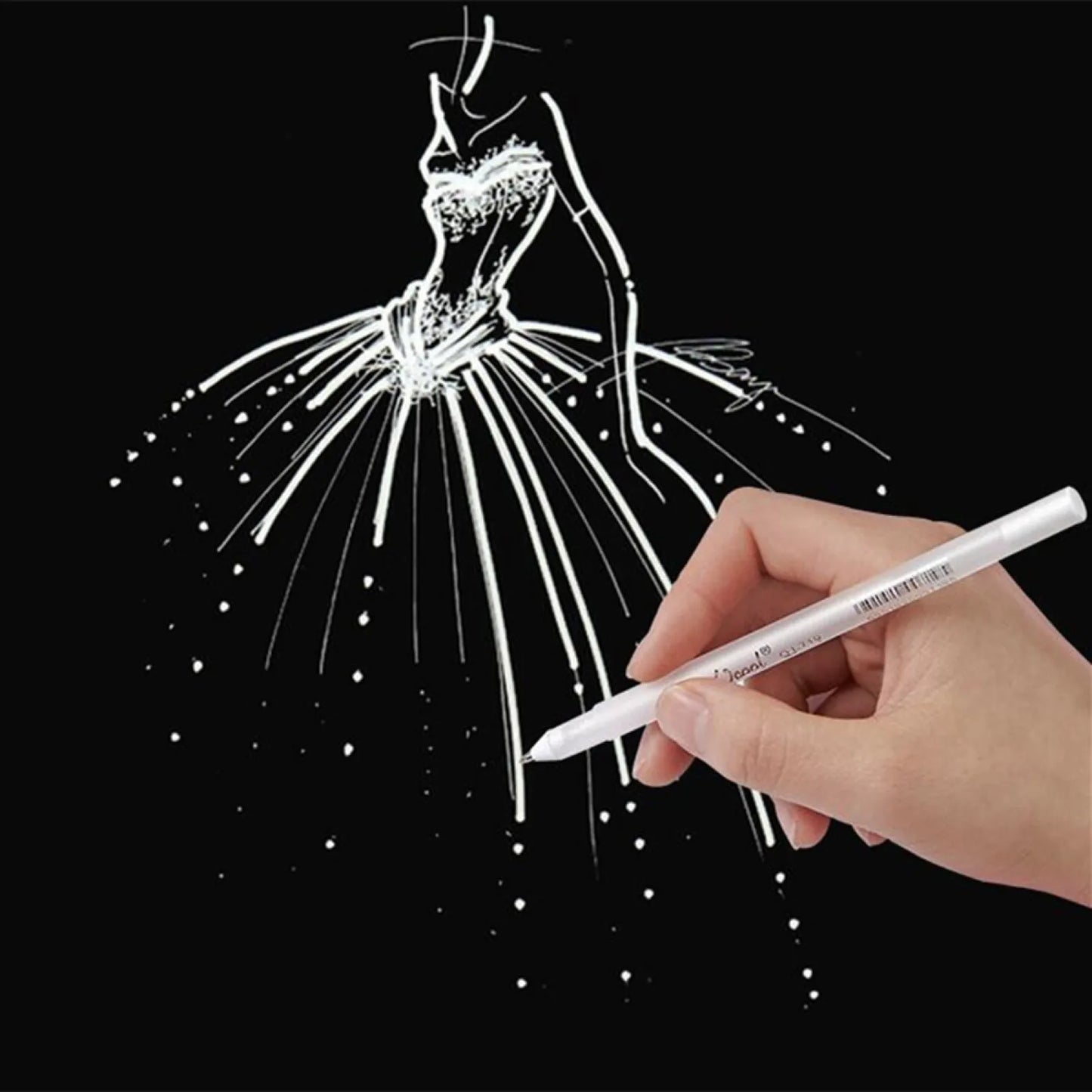 3X 0.8MM White Gel Ink Marker Pen Drawing Art Fine Tip Sketching Painting Tool