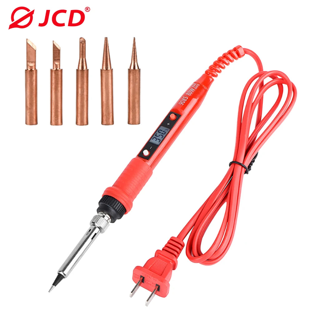 JCD 80W Electric Soldering Iron 220V 110V Adjustable Temperature Solder Iron LCD Display Welding Repair Tools Soldering Iron Tip