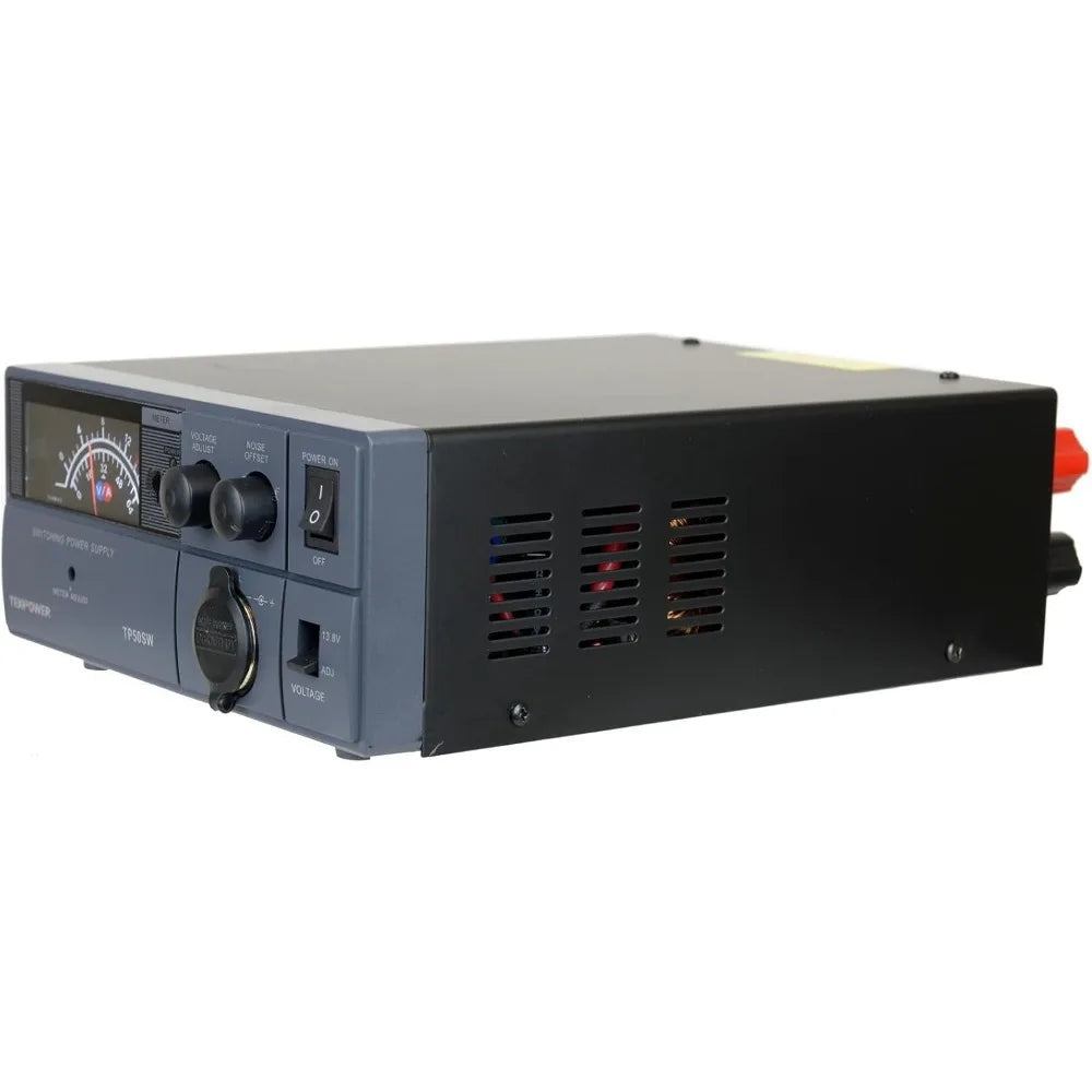 Upgraded version TP50SW 50 Amp 13.8V Analog DC Power Supply with Cigarette Plug,Black,Free shippment